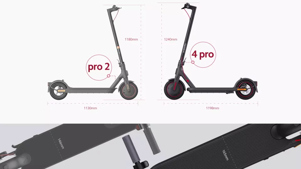 Xiaomi Electric Scooter 4 Pro VS Xiaomi Electric Scooter Pro 2